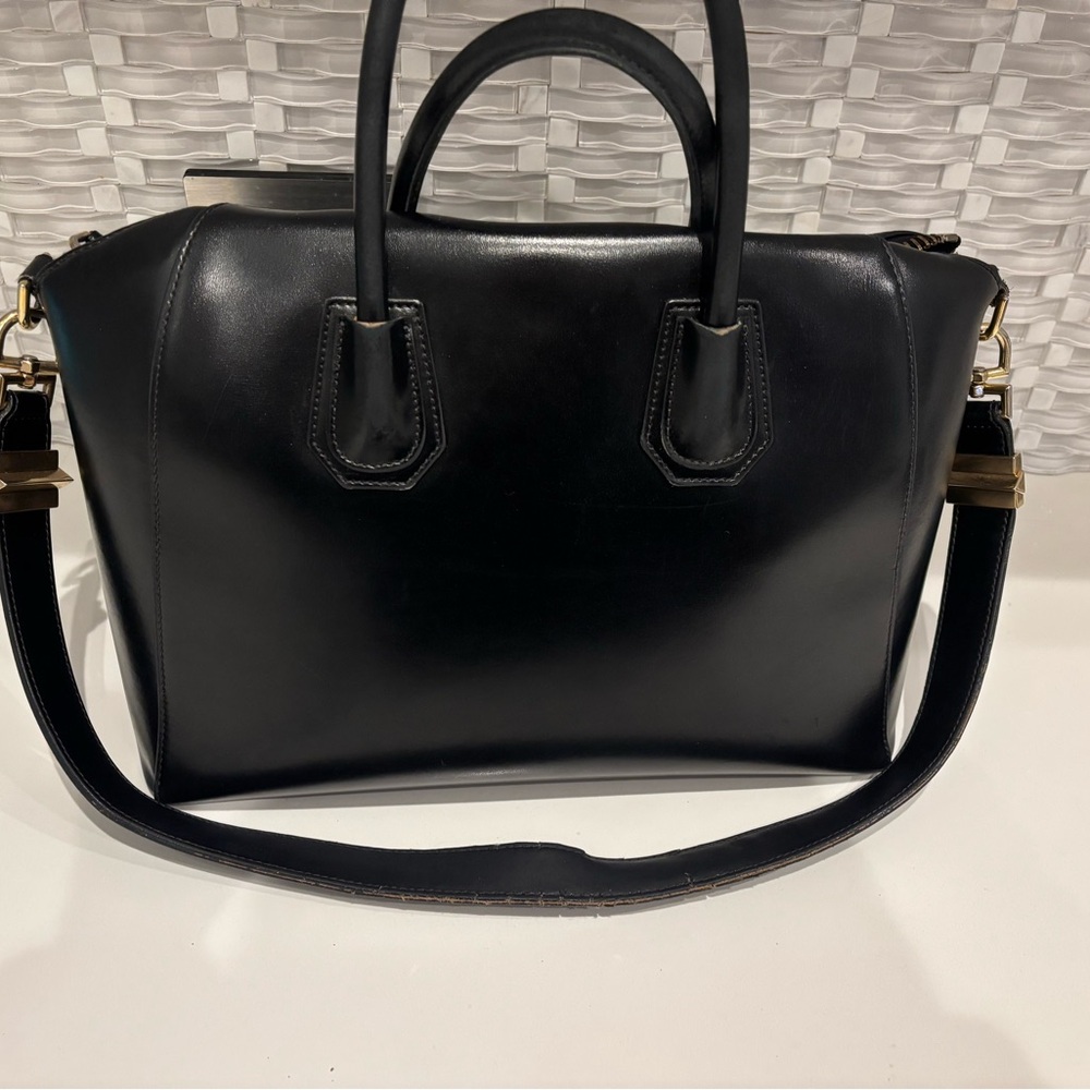 AUTH GIVENCHY ANTIGONA MEDIUM BAG IN BOX LEATHER BLACK - FOR REPAIR / PARTS - Picture 6 of 11